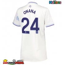 Camisa de Futebol Aston Villa Amadou Onana #24 Equipamento Alternativo Mulheres 2025-26 Manga Curta